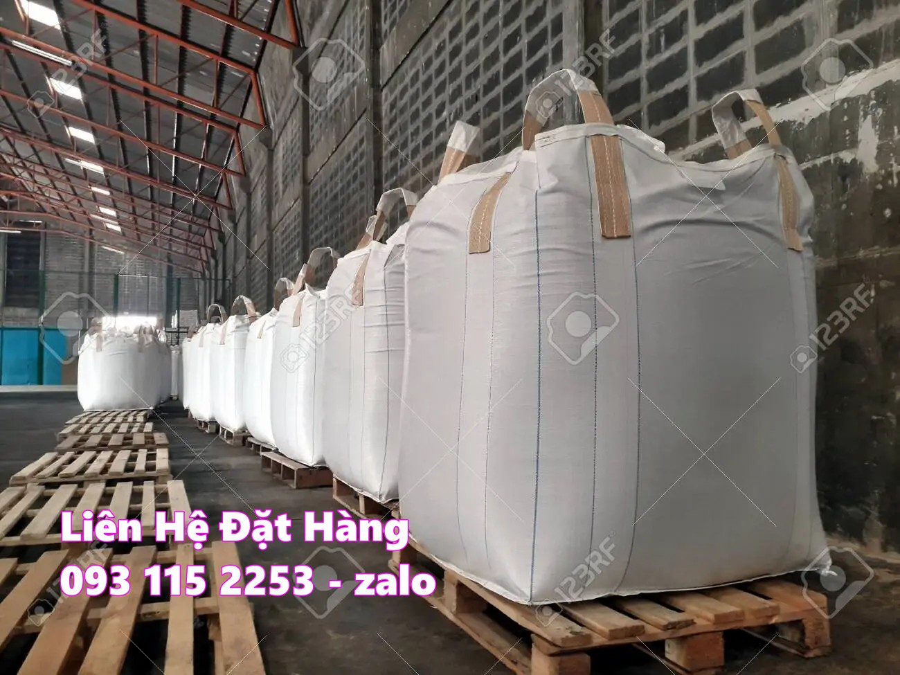 Bao jumbo, bao tải 1 tấn chứa hàng hóa trữ kho số lượng lớn