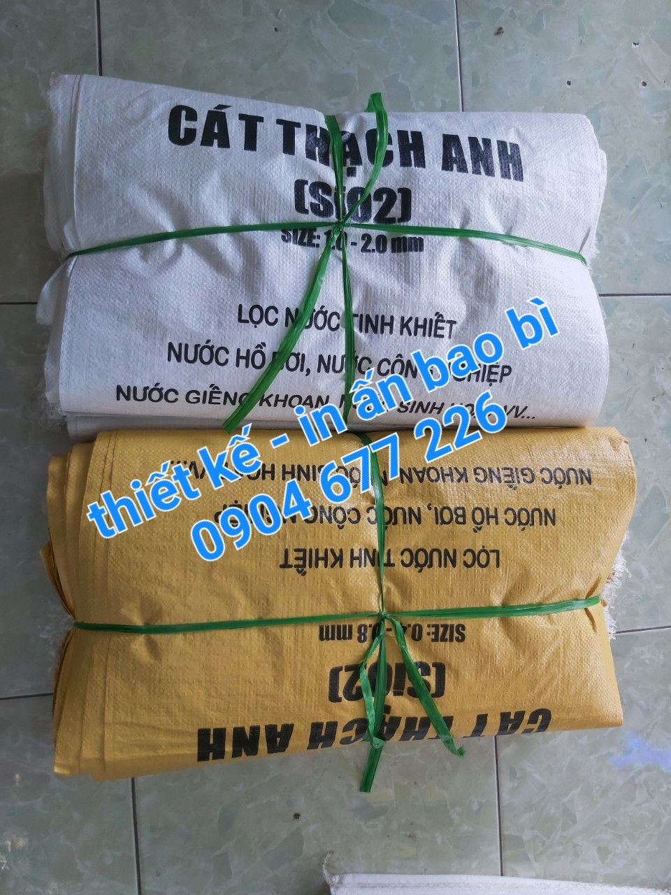 Bao pp dệt, bao bì đóng cát lọc nước 50kg