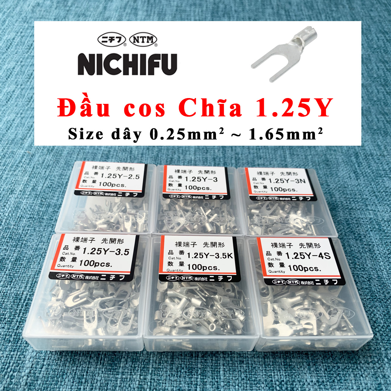 Đầu cos chĩa Y càng cua 1.25Y Nichifu 1.25Y-3 1.25Y-3.5 1.25Y-4S 1.25Y-3N