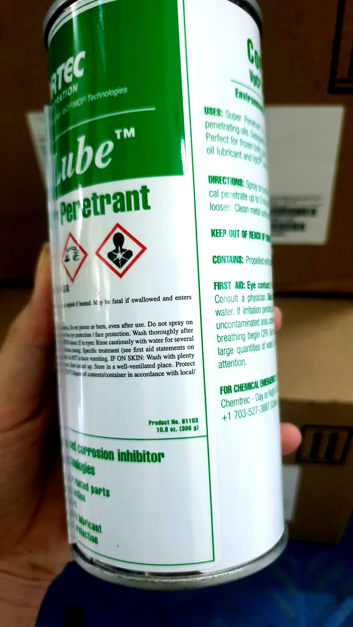 CorrLube VpCI-Super Penetrant - Chai Xịt Bảo Dưỡng, Bôi Trơn, Nới Lỏng Các Chi Tiết kim loại bị đông cứng hoặc gỉ sét