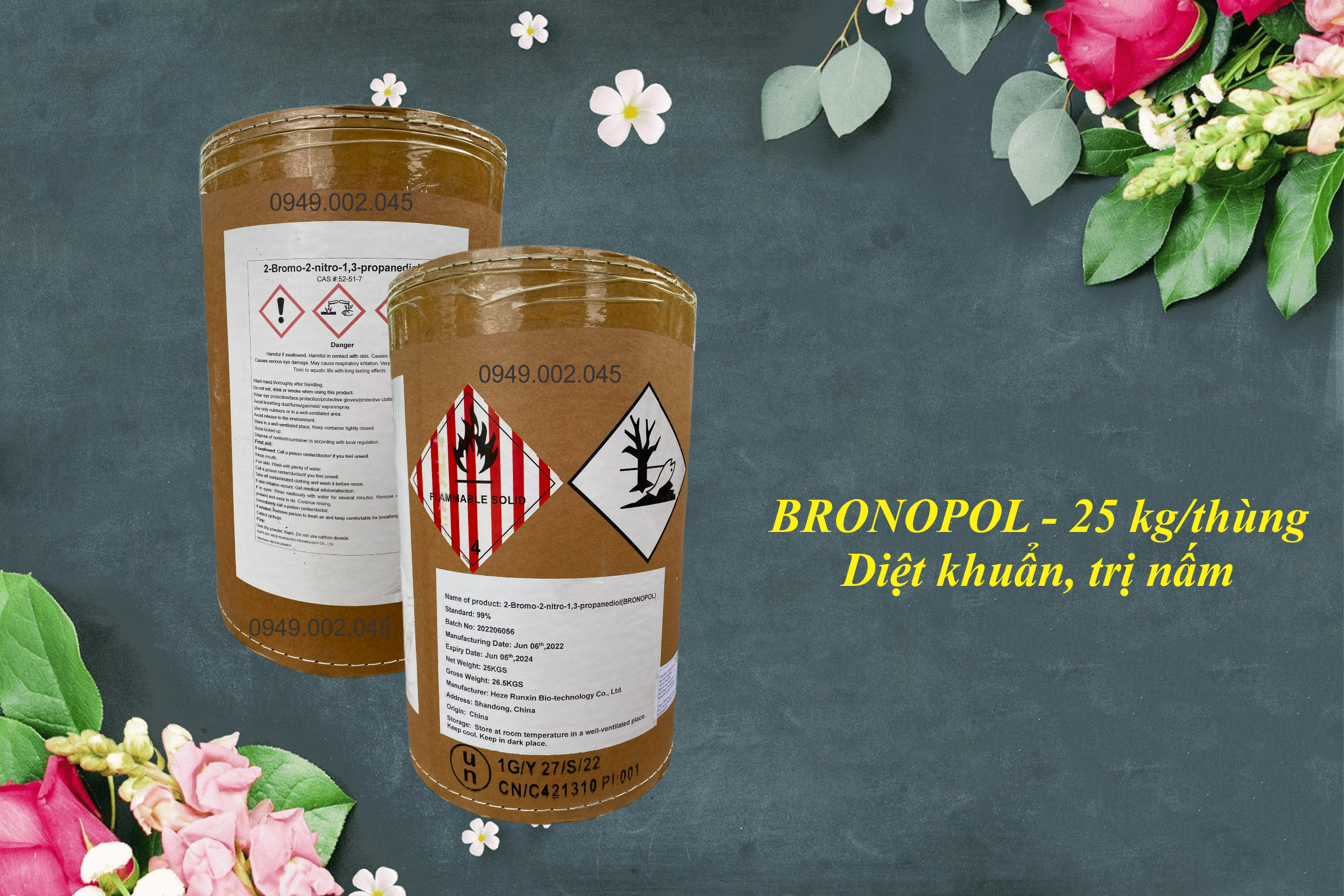 Bronopol 99% - Nguyên liệu diệt khuẩn, trị nấm