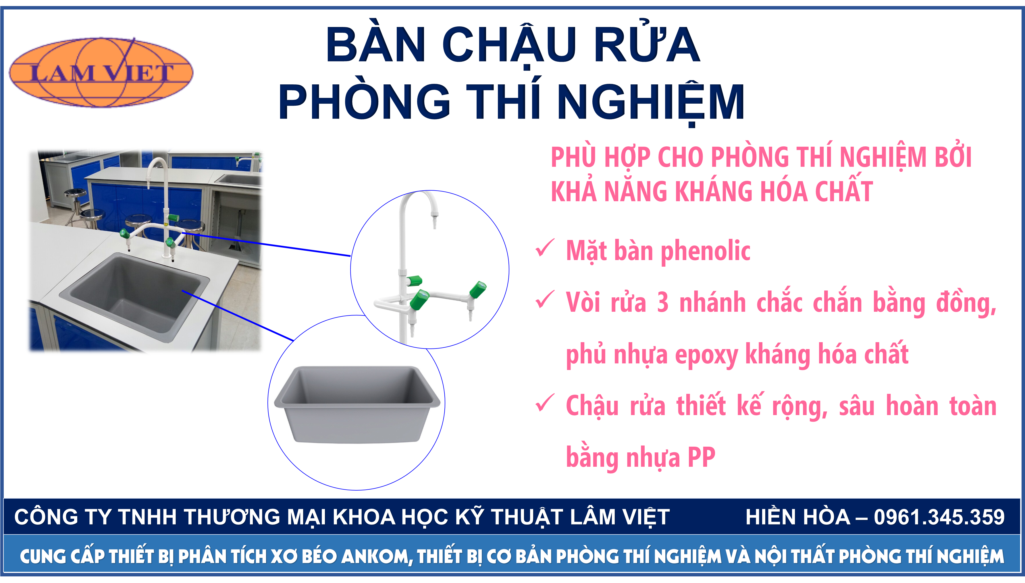 Bàn chậu rửa phòng thí nghiệm