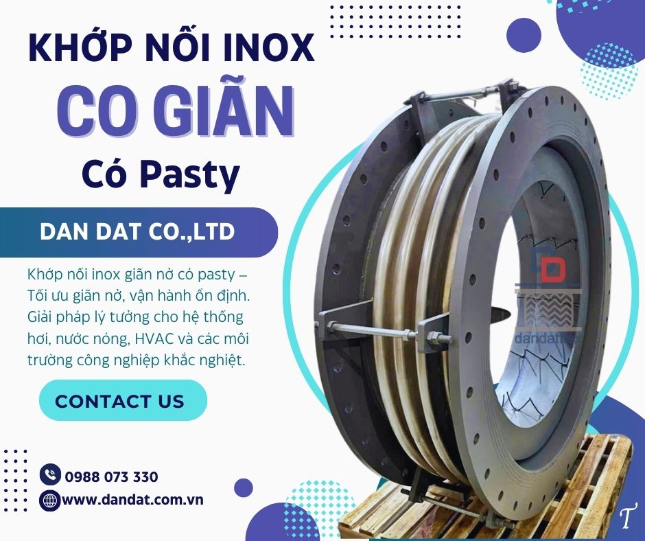 Khớp nối mềm, khớp nối mềm công nghiệp, khớp nối mềm inox chịu nhiệt cao