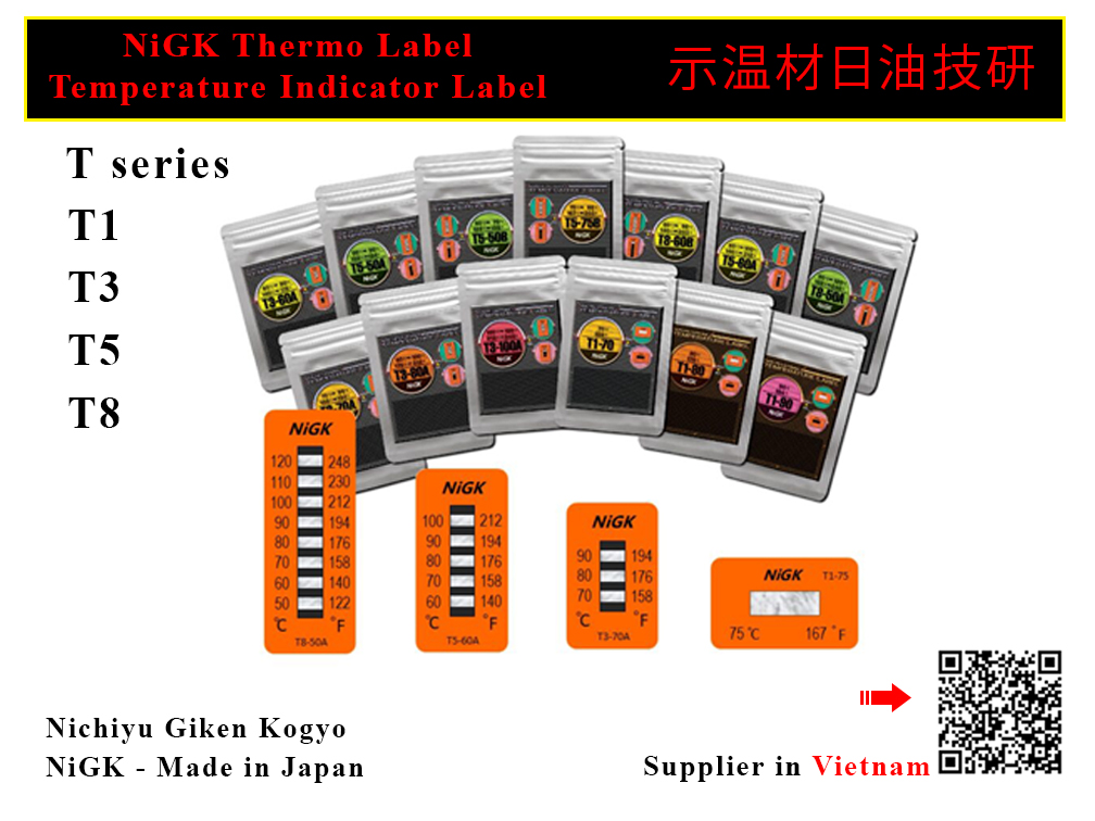 Vietnam - 示温材日油技研 Nichiyu Giken Kogyo NiGK Temperature indicator label TLT