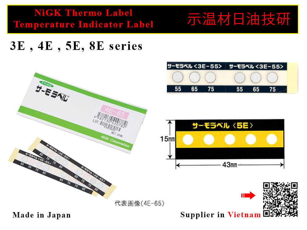 Vietnam - 示温材日油技研 NiGK made in Japan Temperature indicator label 3E 4E 5E 8E