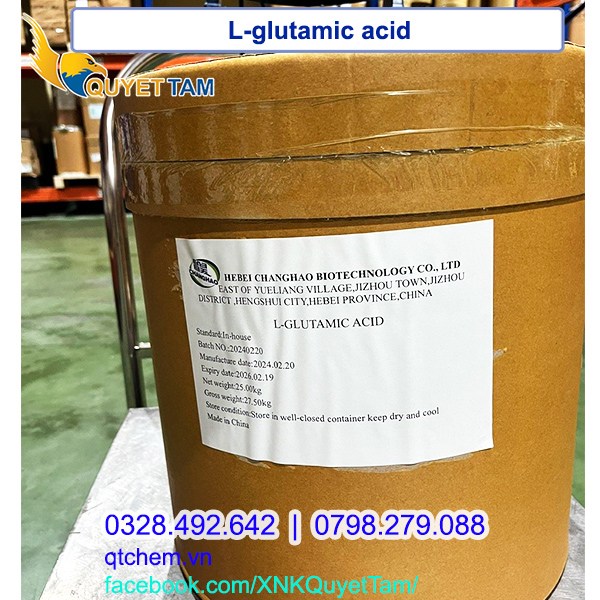 Acid L-Glutamic (C₅H₉O₄N) 25kg/thùng