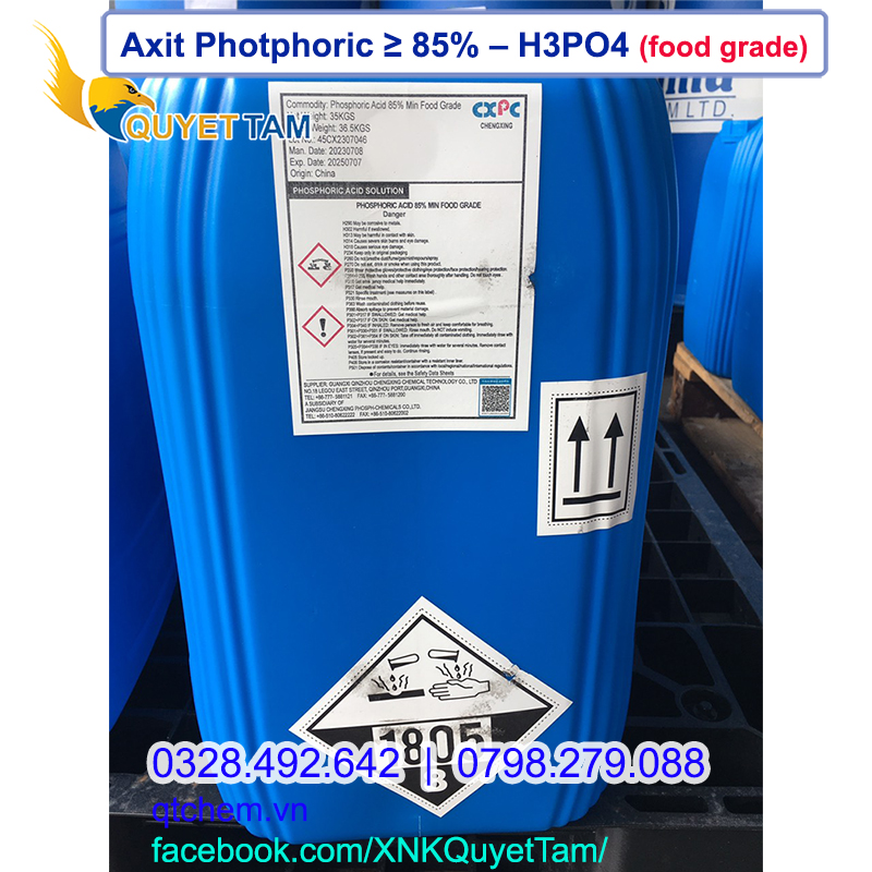 Axit photphoric 85% – H3PO4 (FOOD GRADE) cấp thực phẩm