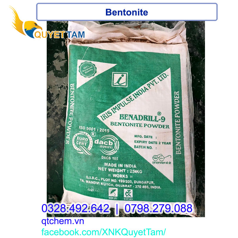 Bột Đất Sét Bentonite Ấn Độ, 25kg/bao