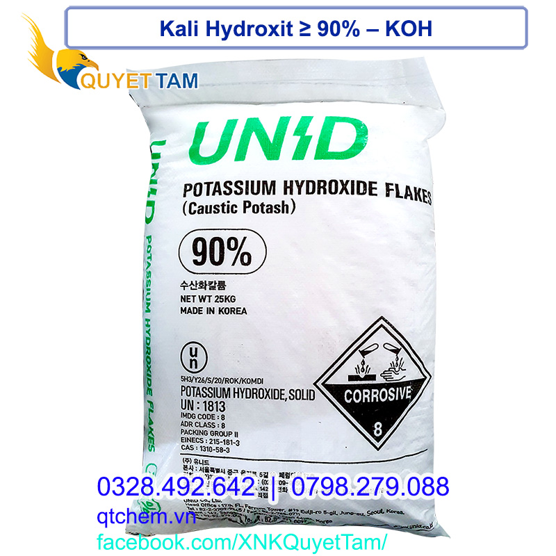 Kali Hydroxit 90% – KOH Potassium hydroxide (25kg/bao Trung Quốc, Hàn Quốc)