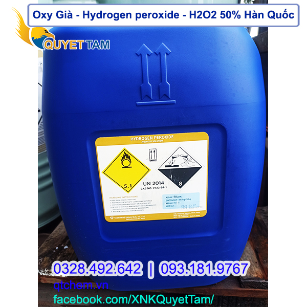 Oxy Già Công Nghiệp - Hydrogen peroxide – H2O2 50% Hàn Quốc