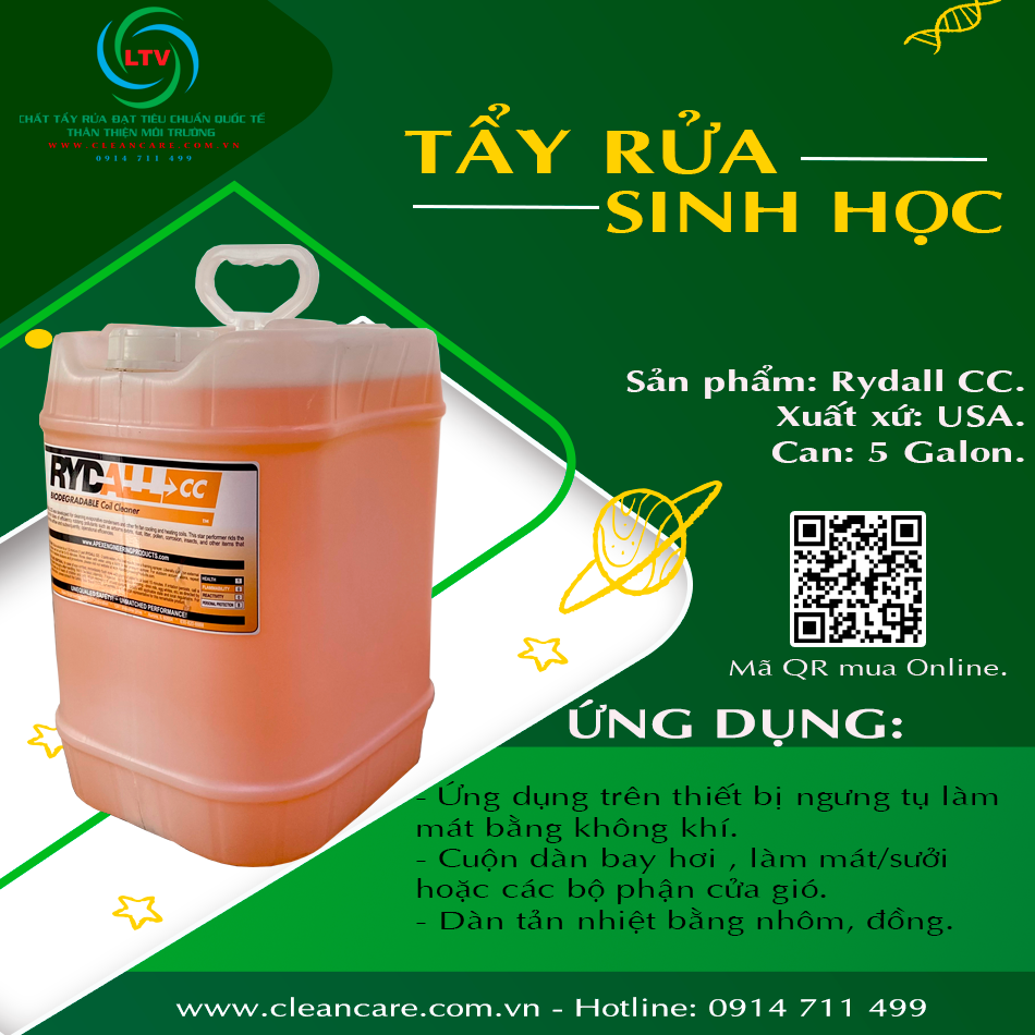 NƯỚC TẨY RỬA VỆ SINH BỤI BẨN TRÊN CUỘN COIL VÀ DÀN LƯỚI TẢN NHIỆT RYDALL CC