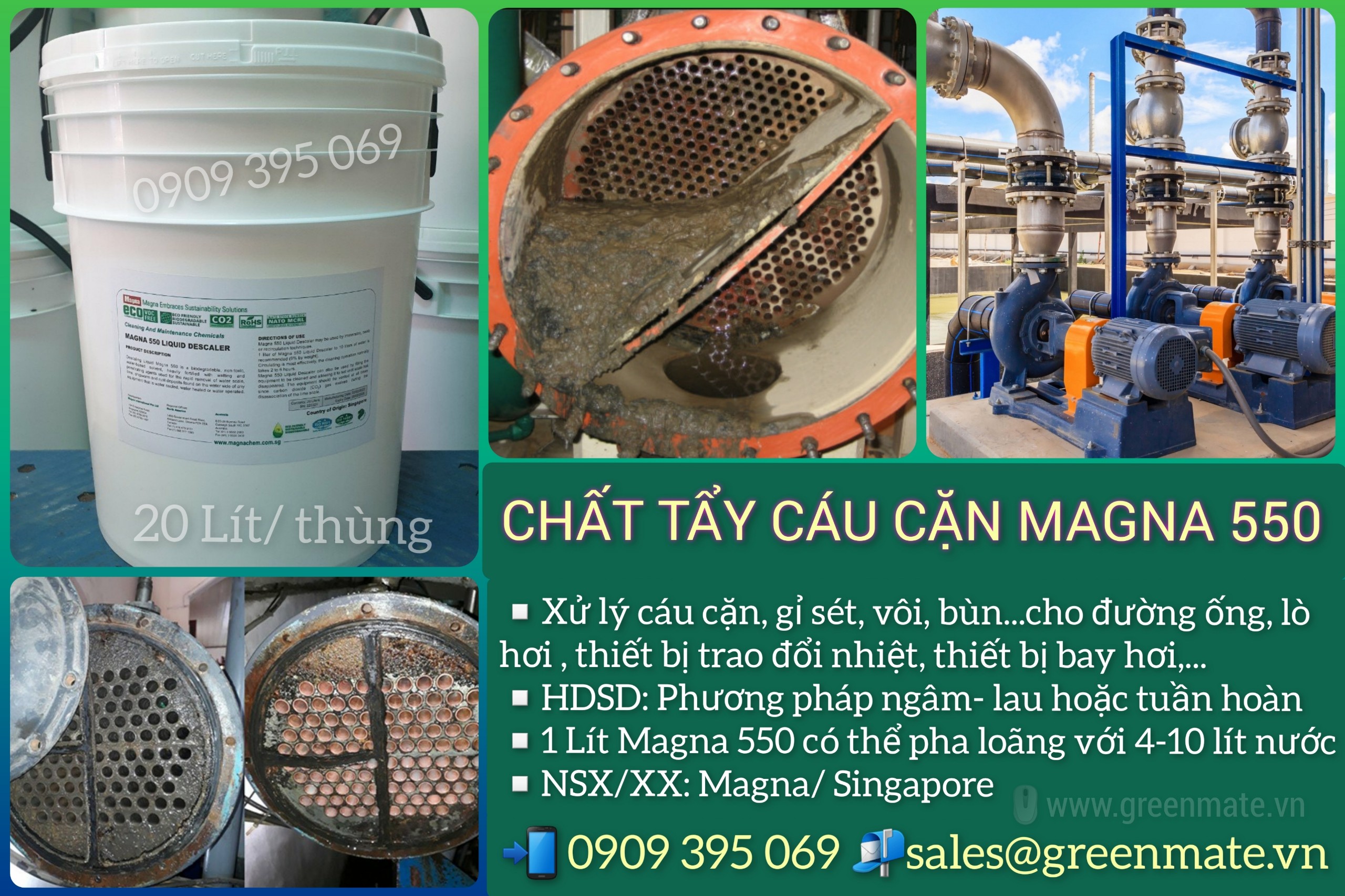 Chất tẩy cáu cặn đường ống, lò hơi Magna 550