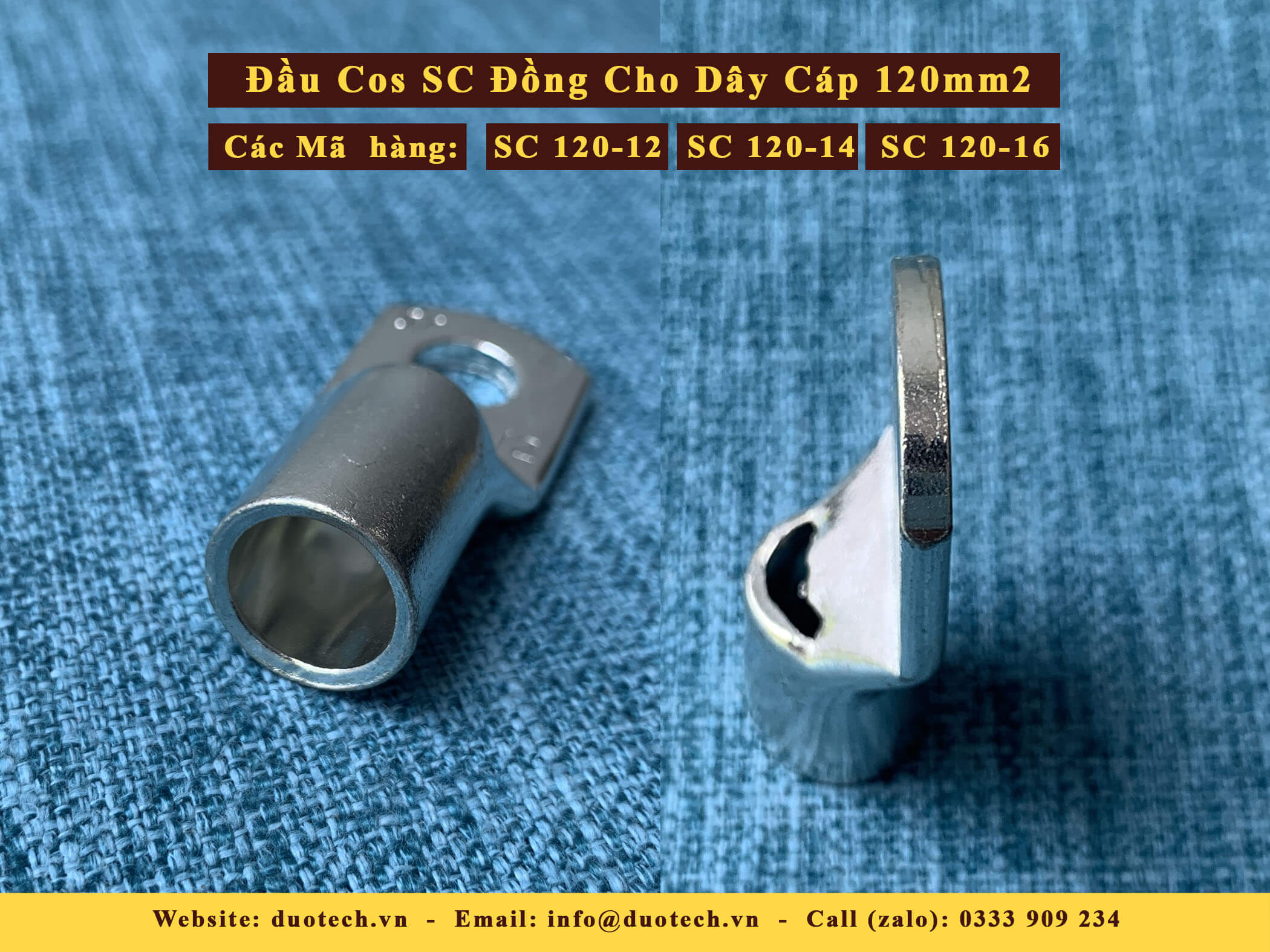 Đầu cos SC120 đầu cosse cốt SC120-10 SC120-12 đồng dày cho dây cáp 120mm2 M120