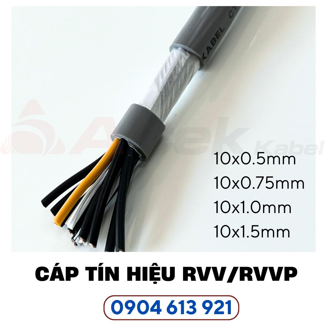 Cáp điều khiển 10 lõi 0.75mm không chống nhiễu lõi đồng