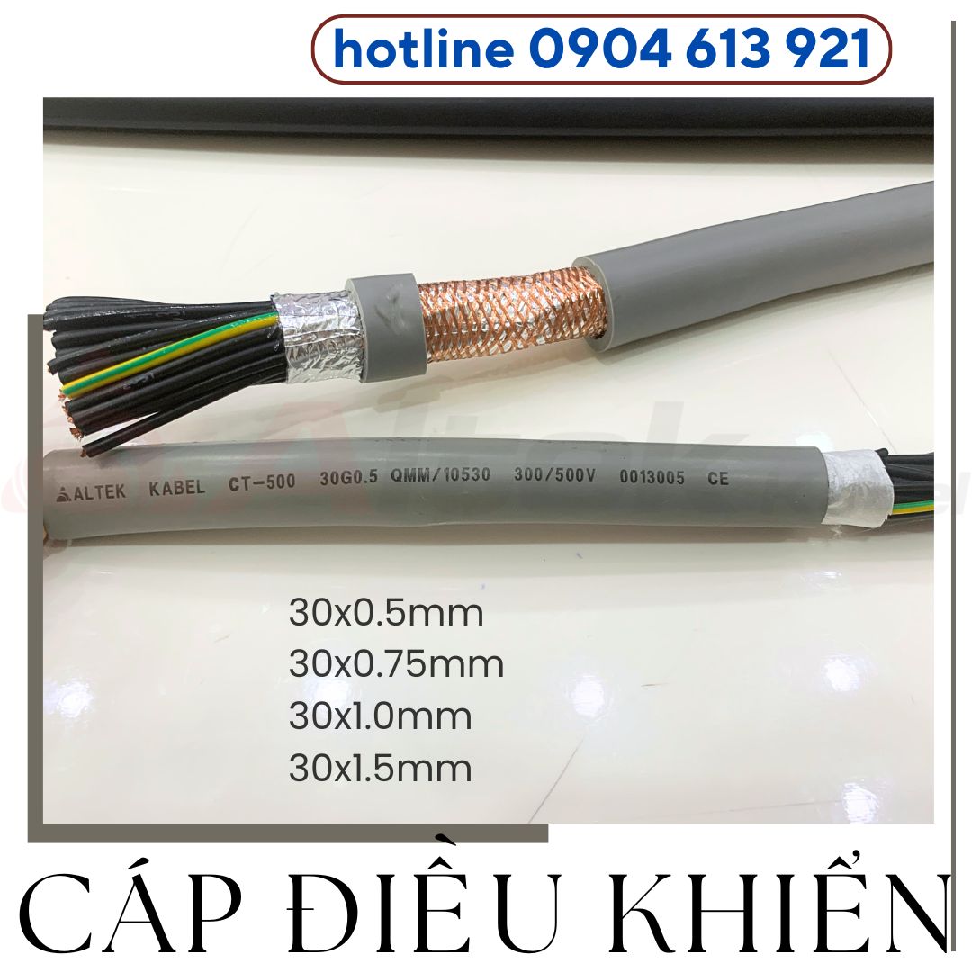 Cáp điều khiển có lưới chống nhiễu 30 lõi