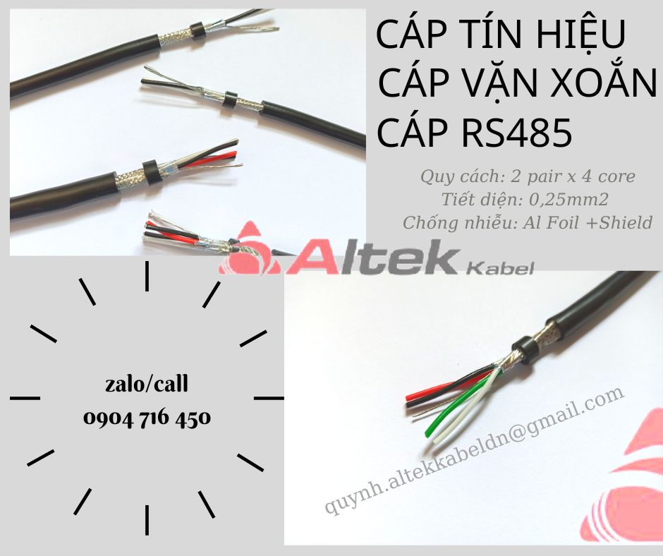 Cáp tín hiệu vặn xoắn RS485 Altek Kabel