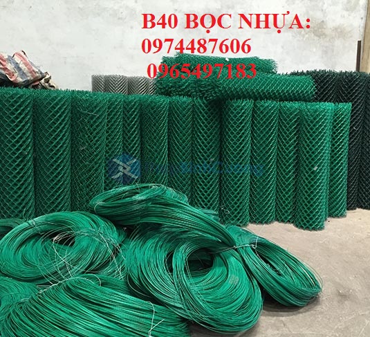 Lưới B40  bọc nhựa mắt 50x50mm, 60x60mm