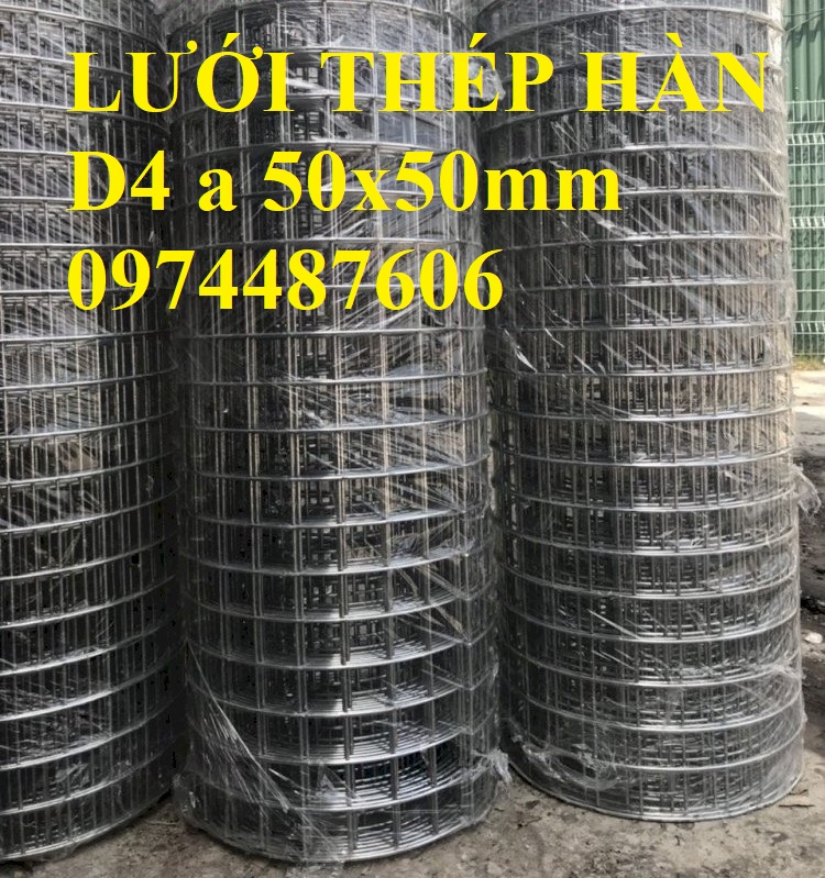 Lưới thép hàn cuộn d4 ô 50x50mm mạ kẽm . khổ 1mx10m, 1.2mx10m