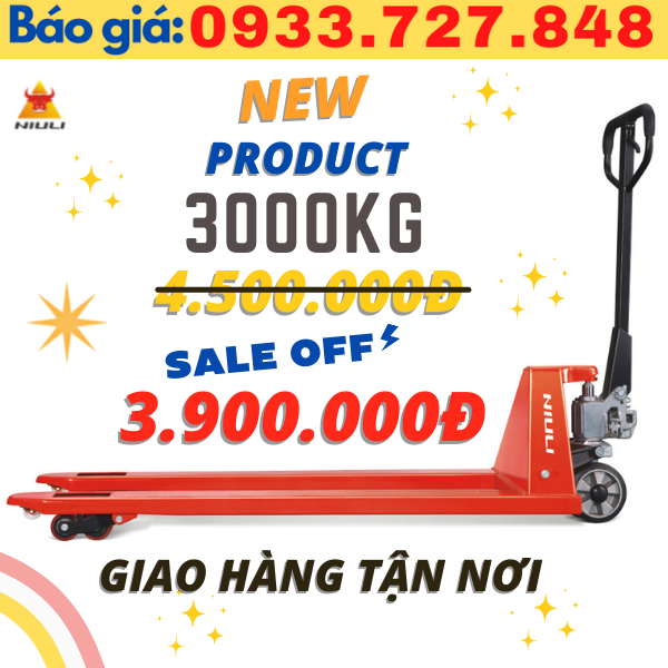 Xe nâng tay thấp 2 tấn, 3 tấn Niuli Chính Hãng