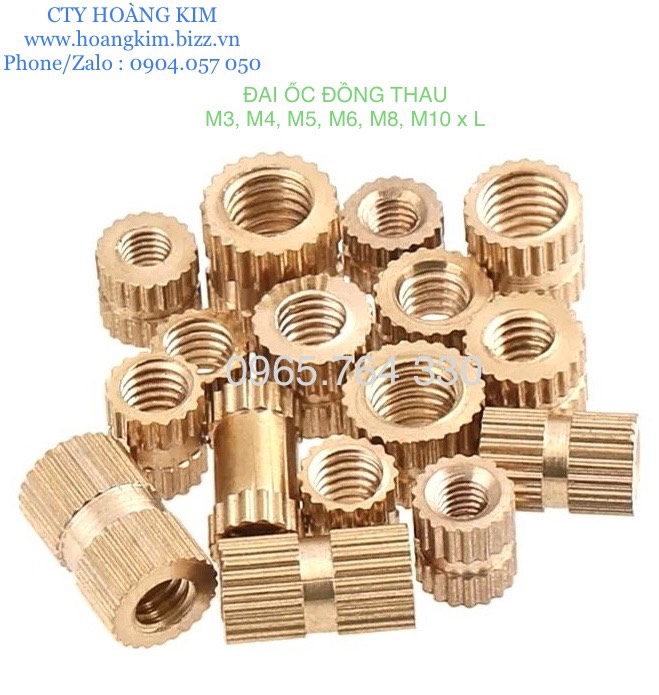 ĐAI ỐC ĐỒNG THAU M3, M4, M5, M6, M8, M10 X L