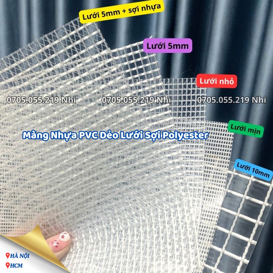 Màng nhựa Pvc lưới sợi polyester với nhiều kiểu đan mắt lưới khác nhau dùng may phối túi xách, balo thời trang Altek