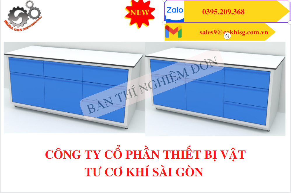 BÀN THÍ NGHIỆM ĐƠN NGĂN KEO VÀ MỘT TỦ LOẠI HAI CÁNH