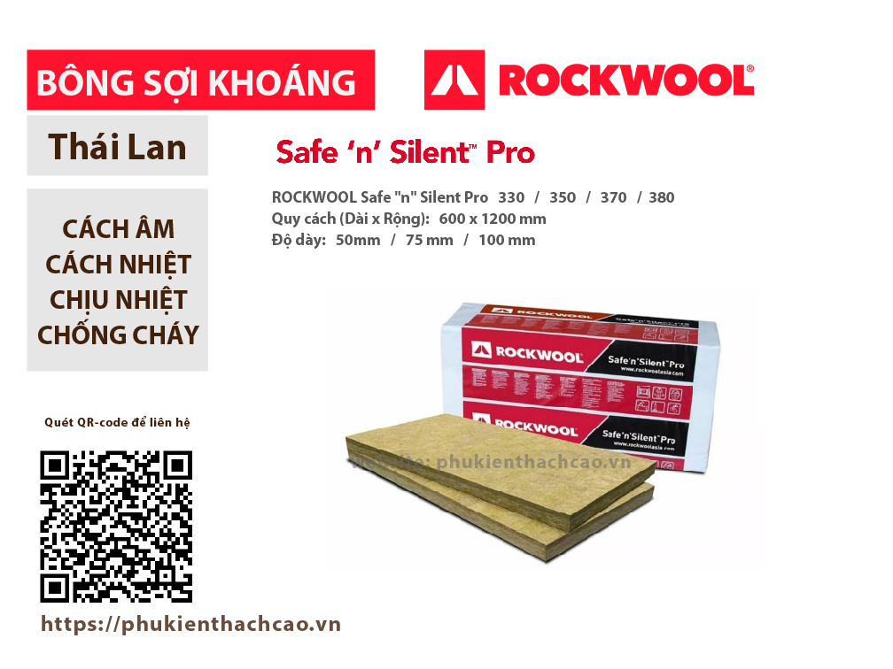 Bông khoáng Rockwool bảo ôn cách âm cách nhiệt chịu nhiệt độ cao chống cháy lan