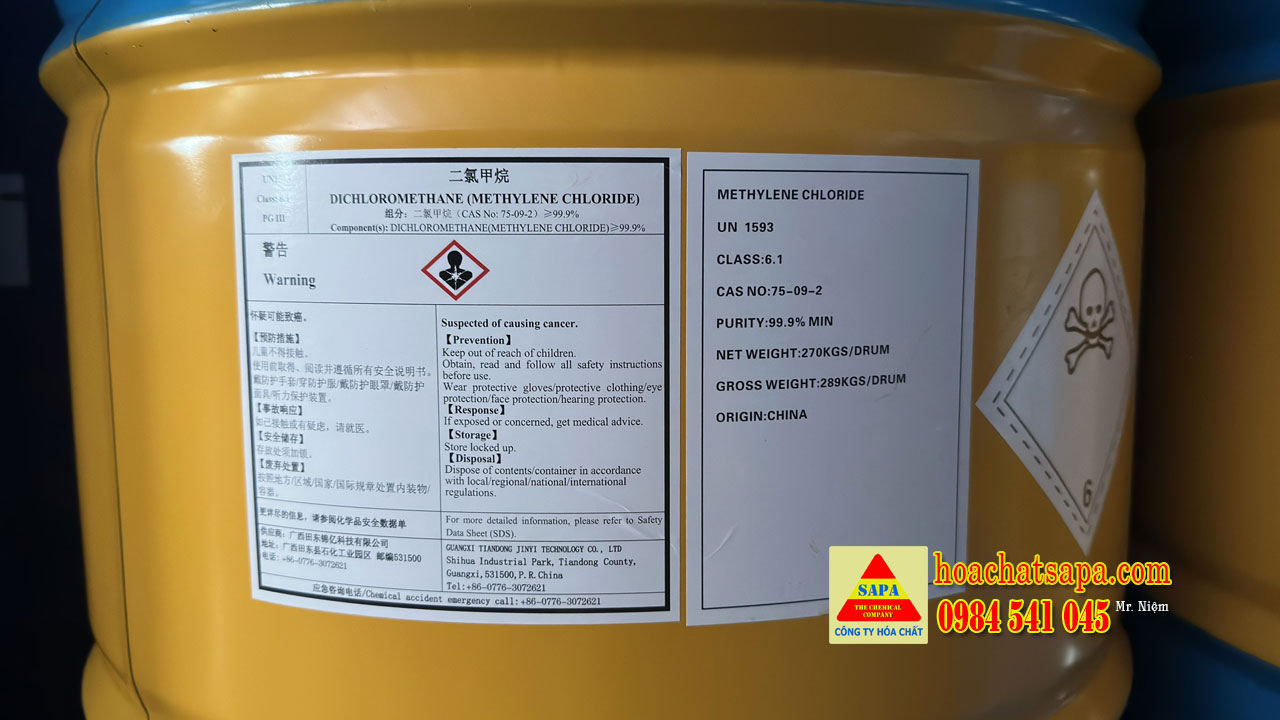 MC Trung Quốc - Dichloromethane (Methylene Chloride)