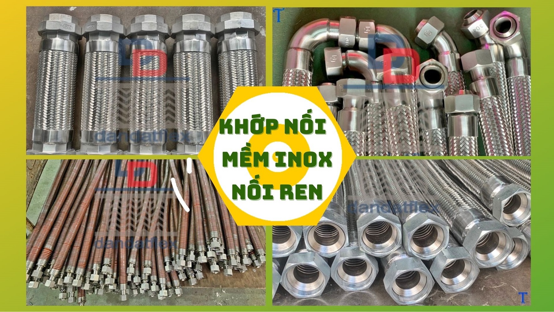 Khớp nối mềm rắc co ren,khớp nối mềm vi sinh, khớp nối mềm nối bích nối - nối ren công nghiệp