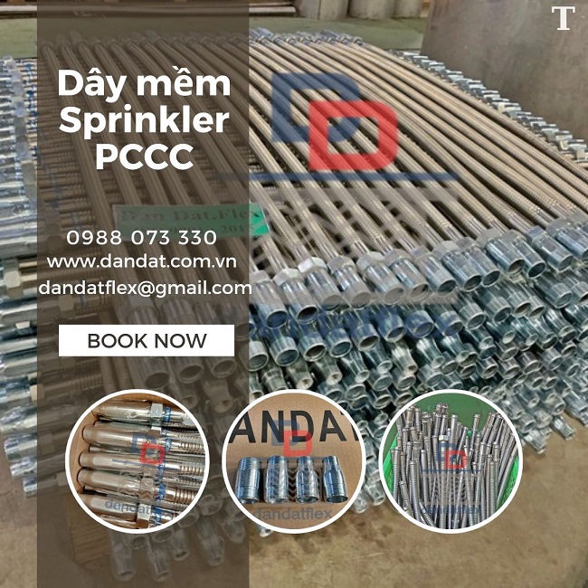 Ống mềm chữa cháy/ dây nối mềm sprinkler/ ống nối mềm đầu phun cứu hỏa/ khopnoimem