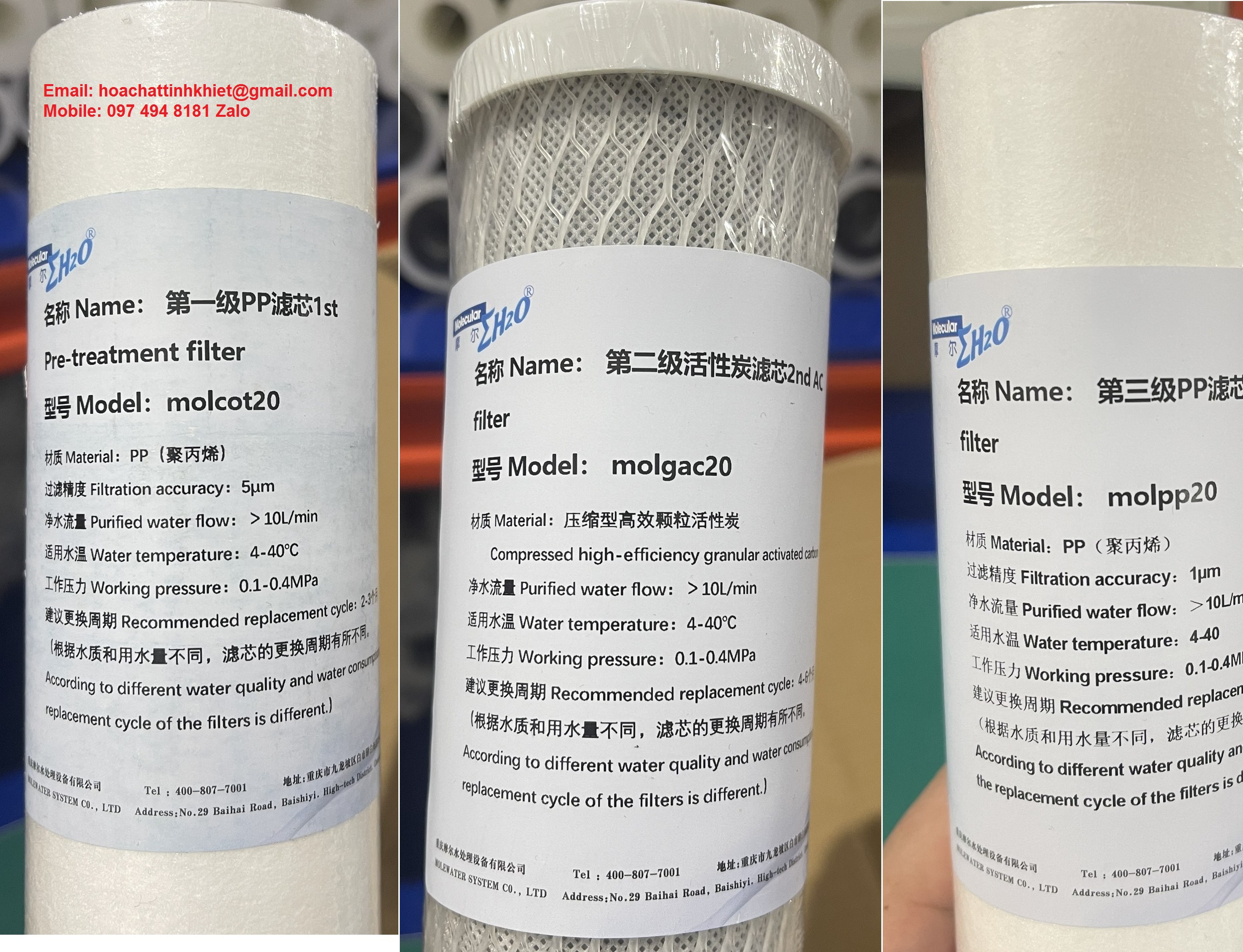 molcot20, molgac20, molpp20, molewater vietnam, molewater distributor