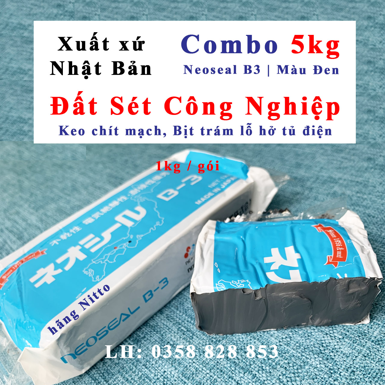 Đất sét chít mạch Nitto Neoseal B3 B-3 đất sét công nghiệp keo chít bịt tủ điện