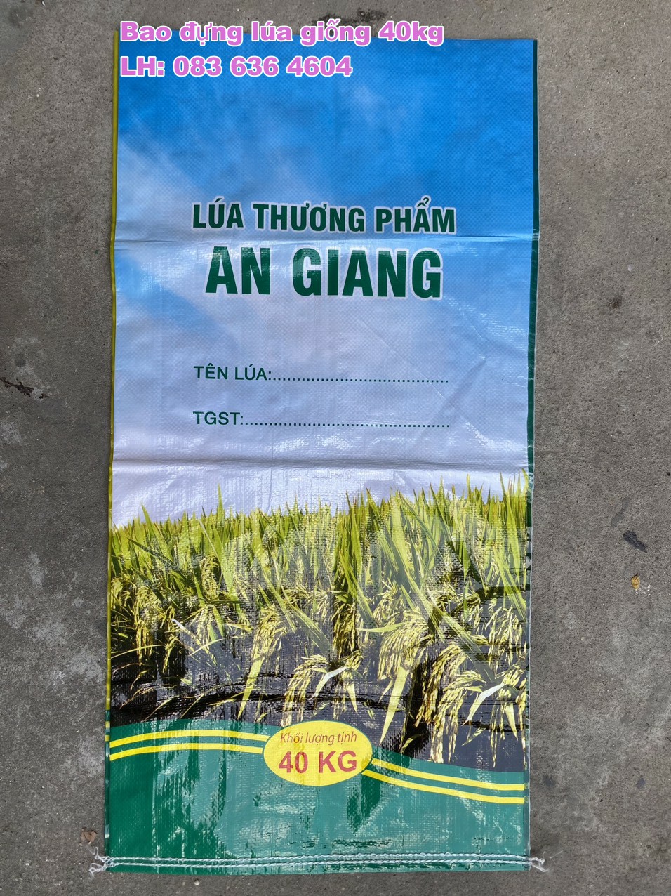 Bao pp dệt đựng lúa giống thương phẩm loại 40kg giá rẻ