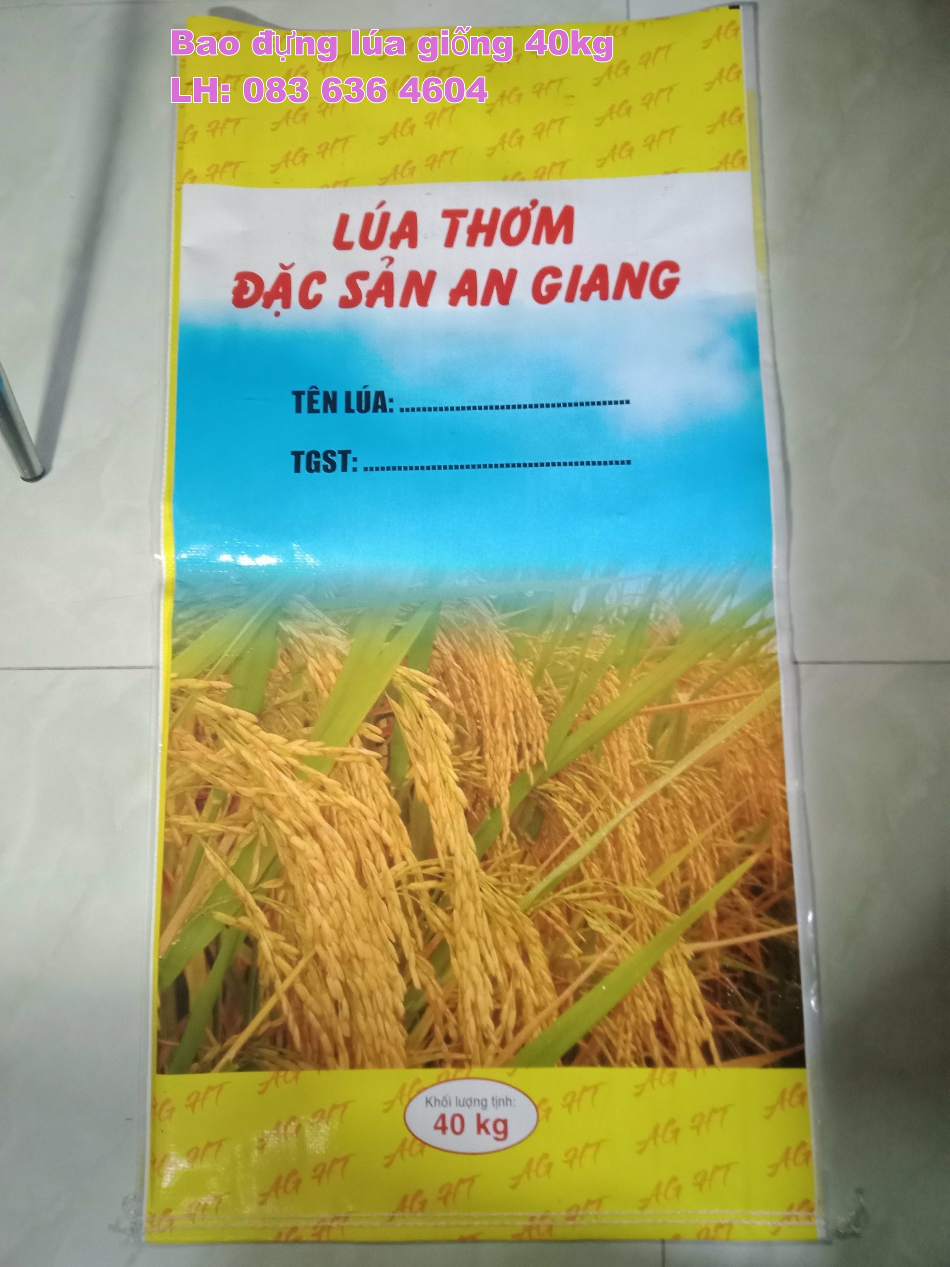 Sản xuất bao PP dệt đựng lúa giống, bao bì lúa giống giá cạnh tranh