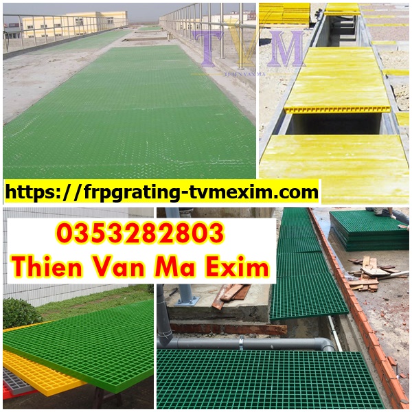 Báo giá tấm sàn frp grating kháng hóa chất, sàn ô lưới nhiều màu tại việt nam