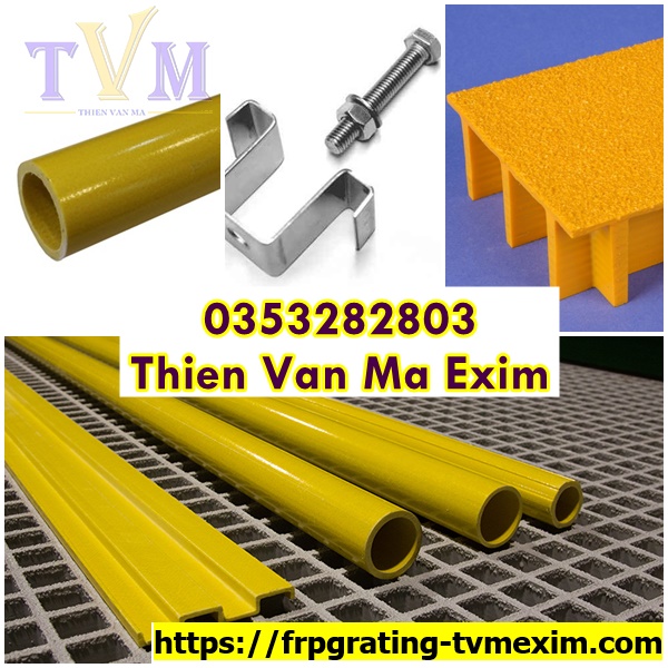 Thanh đỡ frp, ống tròn frp, m clips grating, frp grating diamond top cover