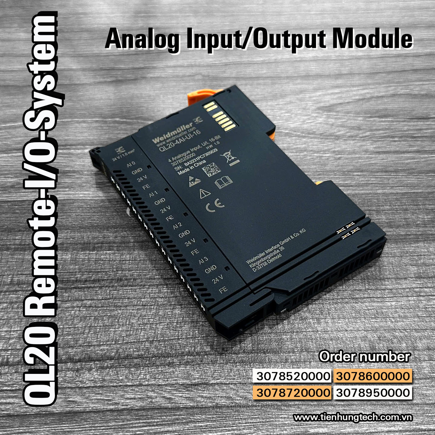 Module Ngõ Vào Analog Weidmuller QL20-4AI-UI-16 (3078520000)