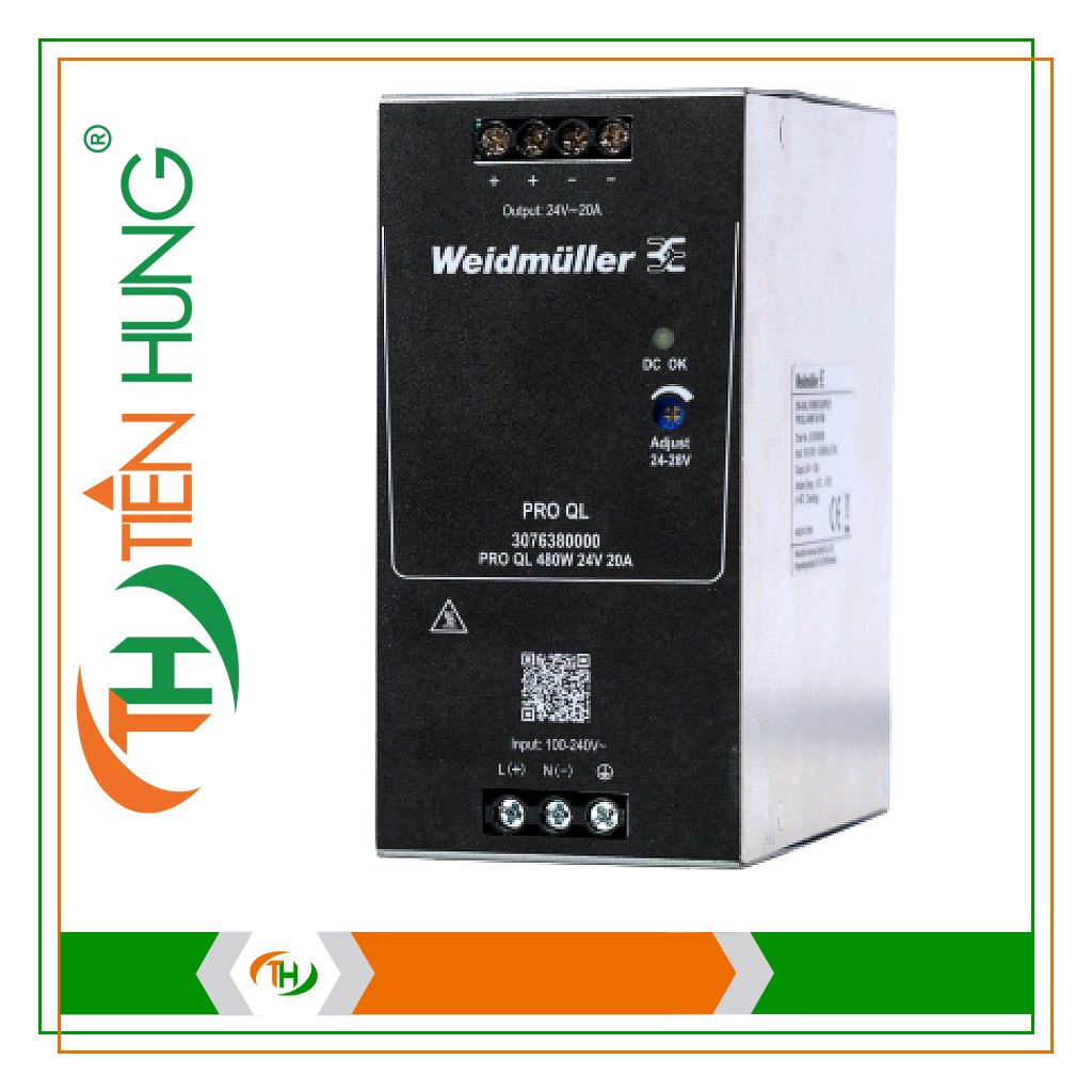 [SIÊU CÔNG SUẤT] BỘ NGUỒN WEIDMULLER 24V - 20A (480W) – CHUẨN ĐỨC