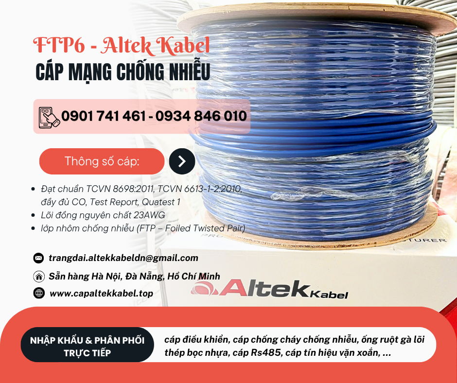 Cáp điều khiển 6 lõi Altek Kabel có sẵn Đà Nẵng, Nghệ An, Hà Tĩnh, Huế
