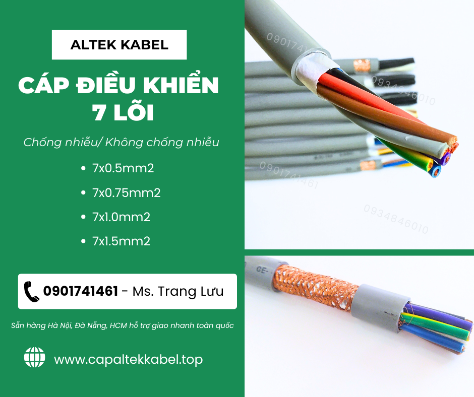 Cáp điều khiển 7x0.5/7x0.75/7x1.0/7x1.5 Altek Kabel