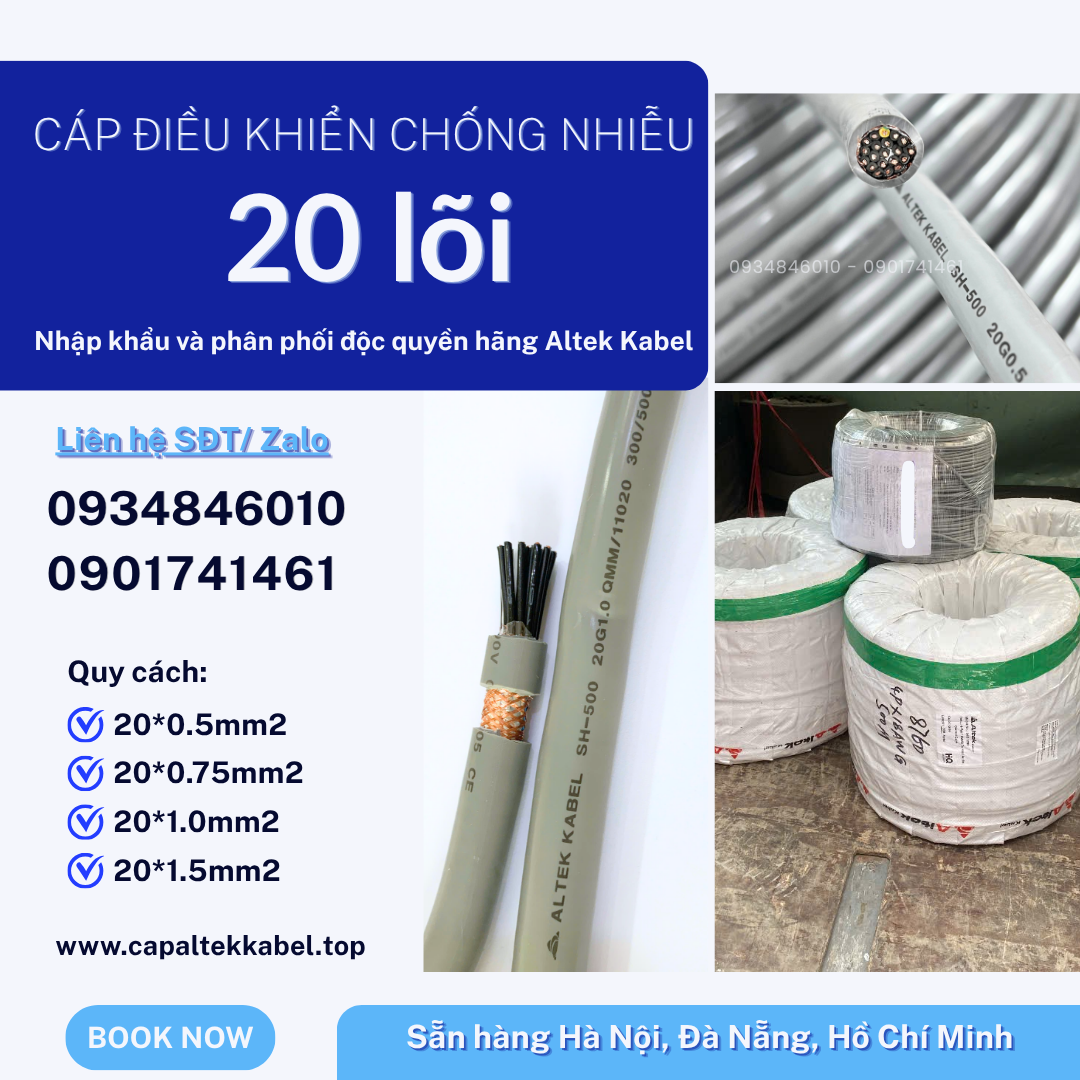 Cáp điều khiển chống nhiễu 20 lõi Altek Kabel Hà Nội, Đà Nẵng, HCM