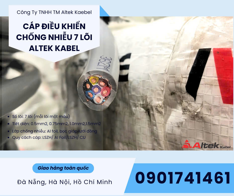 Dây tín hiệu có lưới chống nhiễu 7 lõi Hà Nội, Đà Nẵng, HCM