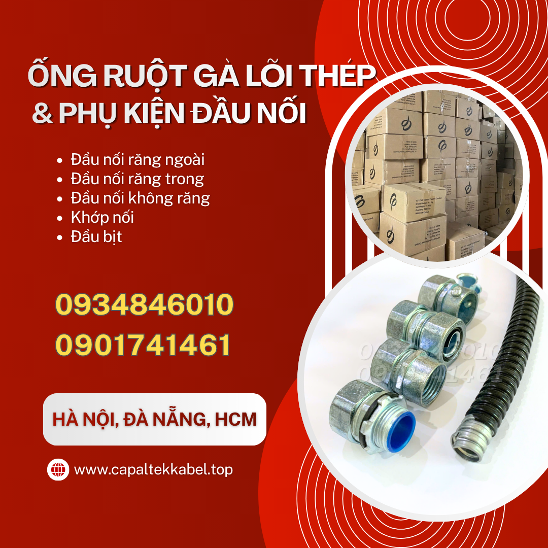 Ống ruột gà lõi thép D16, D20, D25, D32 sẵn Đà Nẵng, HCM, Hà Nội