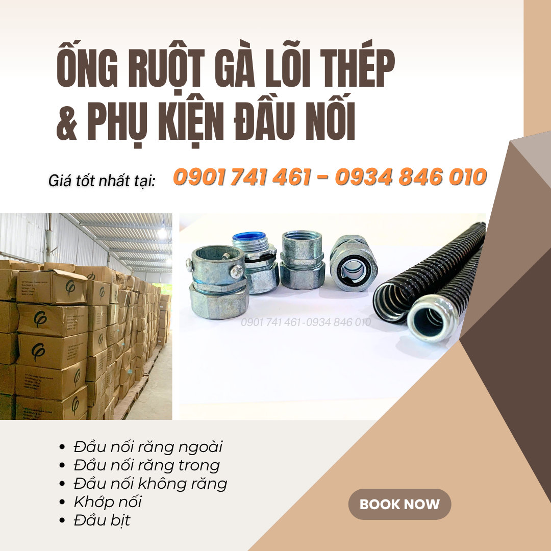 Phân phối ống ruột gà lõi thép và phụ kiện ống D16, D20, D32, D40