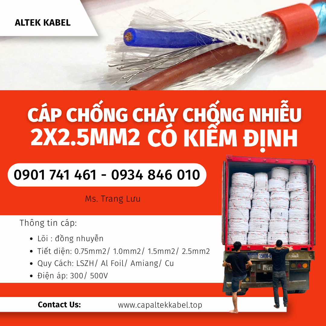 Tổng kho cáp chống cháy chống nhiễu 2x2.5 Altek Kabel tại Đà Nẵng