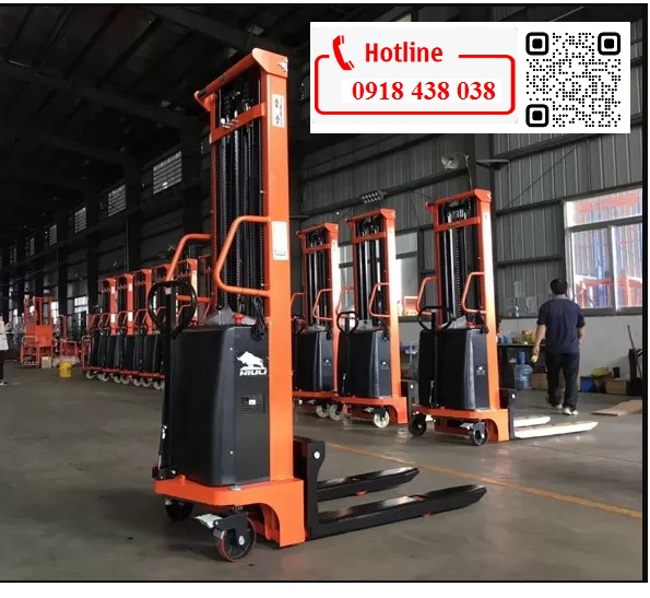 Toàn quốc: Xe nâng bán tự động 1500kg nâng cao 3m, sẵn hàng