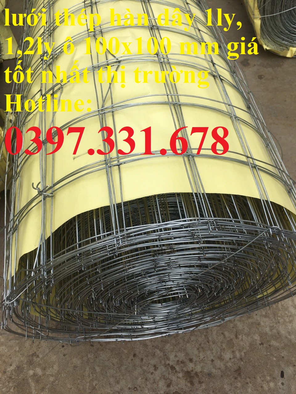 Lưới thép hàn mạ kẽm dây 1ly ô 100x100, dây 1.2ly ô 100x100mm