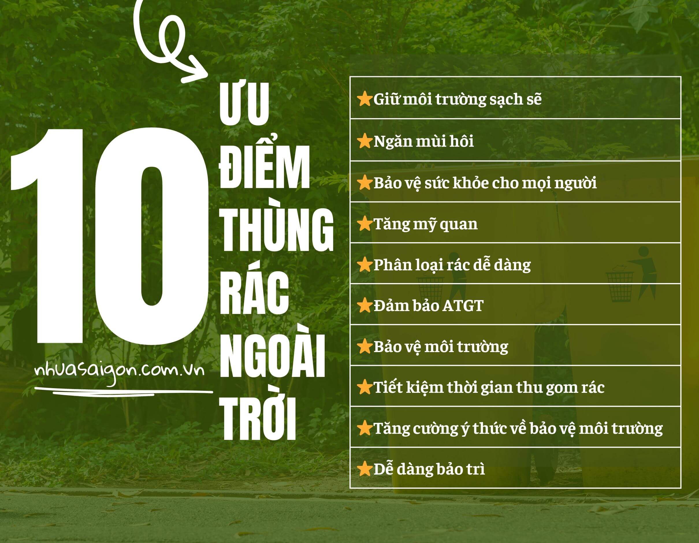 10 ưu điểm của thùng rác ngoài trời