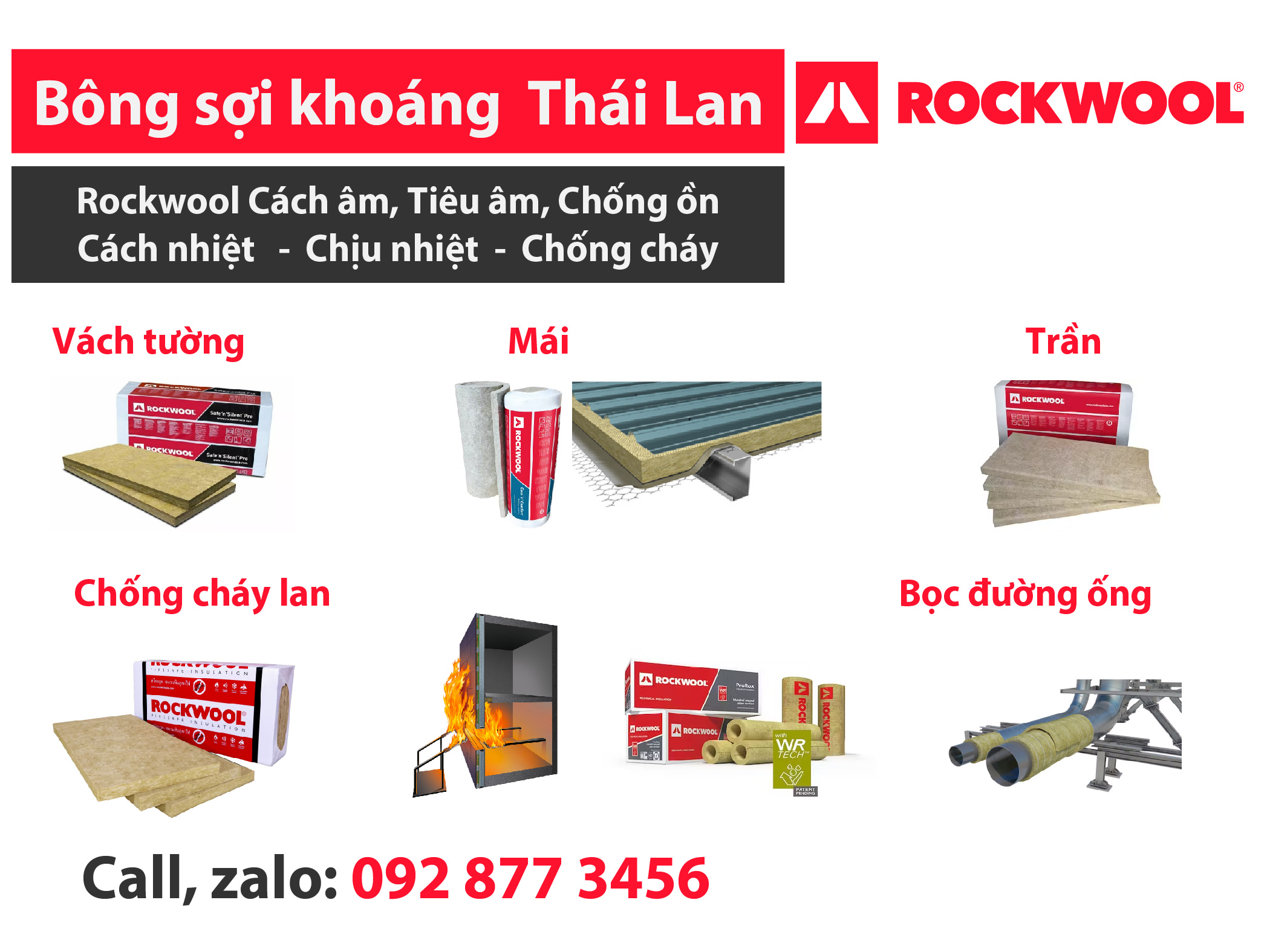 Rockwool bông sợi khoáng bảo ôn vật liệu cách âm cách nhiệt giá rẻ tại TPHCM