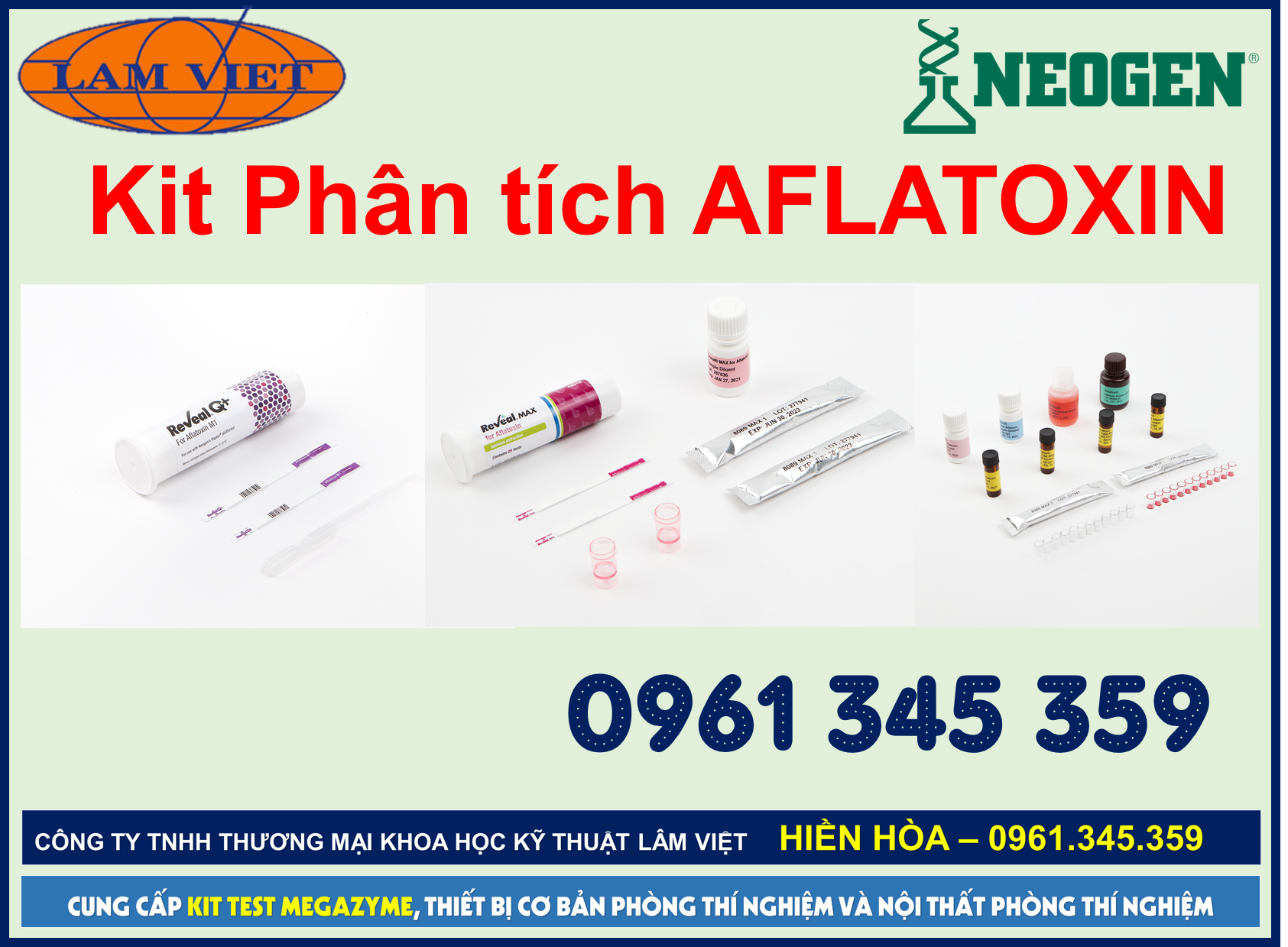 Kit test Neogen xác định hàm lượng độc tố Aflatoxin